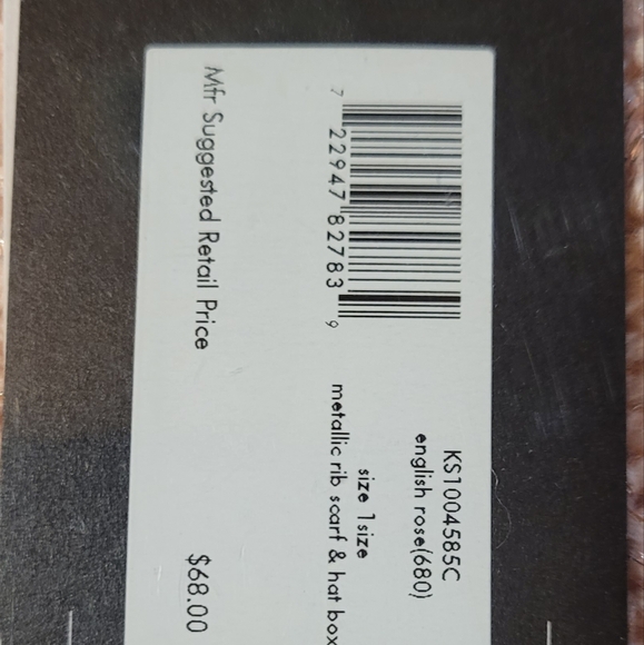 Kate Spade English Rose scarf and beanie set - Picture 2 of 7